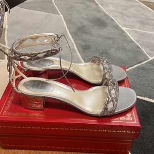RENE CAOVILLA, WOMENS 39, SILVER